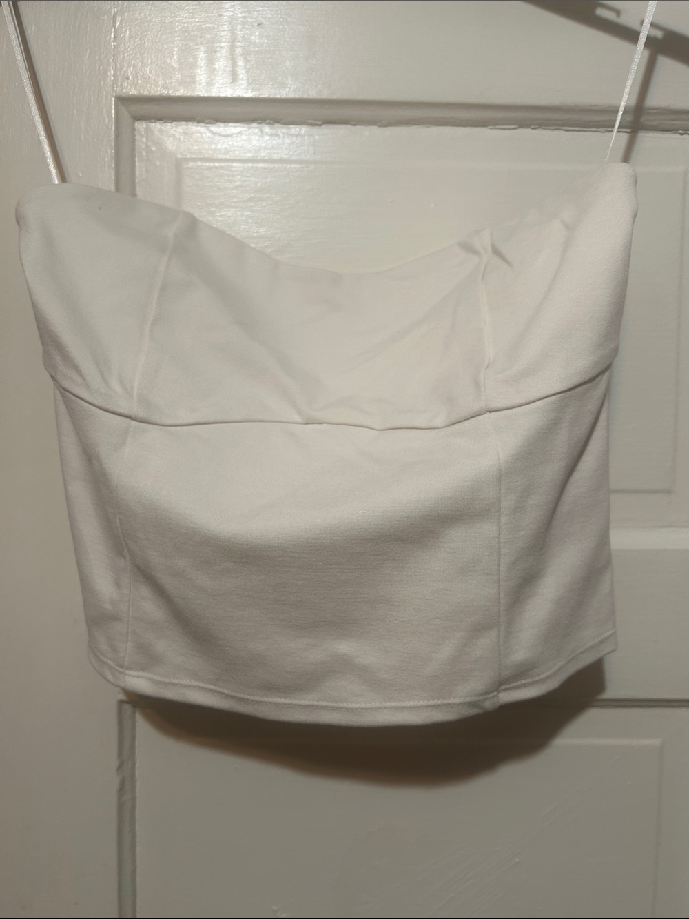 a new day Cream Smocked Cropped Top